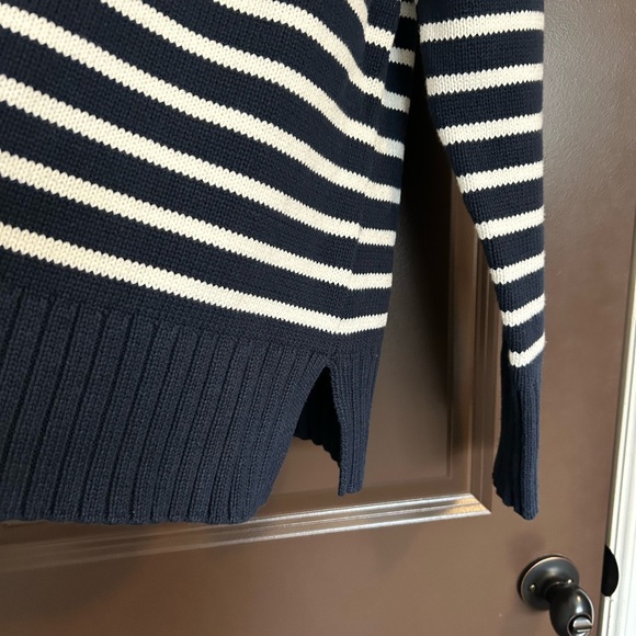 J.Crew Navy & White Striped Mock Neck Sweater | Size Small | New without tag - Picture 6 of 11